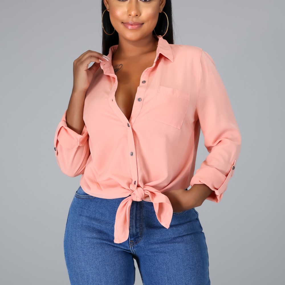 Denim Peach Top
